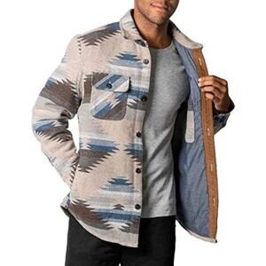 Men's Medium Jachs Outdoor Coat Sherpa Lined Fleece Shacket Jacket South Western